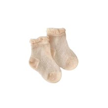 將圖片載入圖庫檢視器 W019AC-夏天純色超薄透氣精梳棉中筒無骨網眼襪