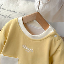 Load image into Gallery viewer, M2403717LS-秋季韓版可愛拼色雙帶口袋連身爬服