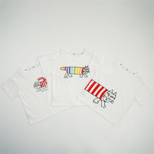 將圖片載入圖庫檢視器 24020PCW-夏季韓版純棉半袖貓印花親子上衣