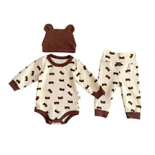 Load image into Gallery viewer, 102401TG-Autumn Bear Homewear + Pants + Hat Three-piece Set