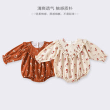 Load image into Gallery viewer, D23119LS-Spring and Autumn Retro Floral Nordic Style Long Sleeve Bodysuit