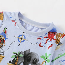 Load image into Gallery viewer, 92106SE-Summer round neck European and American children's pirate casual print short-sleeved top