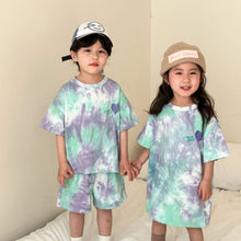 Load image into Gallery viewer, X86006TG-Summer tie-dye sports brother and sister outfit