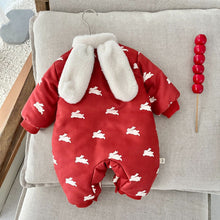 Load image into Gallery viewer, AL429LS-Slant collar plus velvet quilted super cute New Year's greetings dress