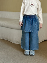 Load image into Gallery viewer, DK250688PA-秋冬季抓絨假兩件牛仔款褲