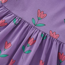 Load image into Gallery viewer, 9302DS-Summer European and American children's casual round neck short-sleeved floral dress