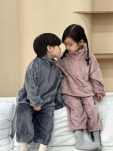Load image into Gallery viewer, D83573TG-Korean style flannel home clothes suit for boys and girls