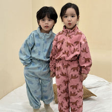 Load image into Gallery viewer, D83570TG-Sports style children's fleece sweatshirt suit