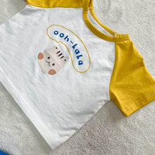 Load image into Gallery viewer, 53112SE-Small and medium-sized children's color-blocked animal print short-sleeved top
