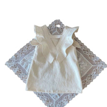 Load image into Gallery viewer, Y6342LS-Baby Girls V-neck Lotus Sleeve Pocket Vest Dress