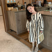 Load image into Gallery viewer, K0129DS-Fashionable children's casual style striped shirt dress