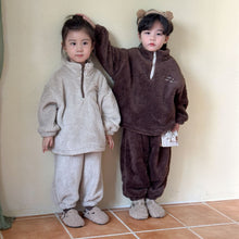 Load image into Gallery viewer, DZ240190JG-Autumn and winter flannel thickened top + trousers home set