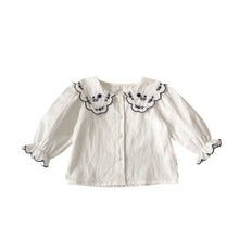 Load image into Gallery viewer, H10035SE-Spring versatile embroidered lapel long-sleeved shirt