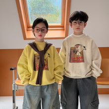 Load image into Gallery viewer, 2025D192SE-冬季韓版狗狗印花字母休閒加絨圓領上衣