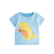 Load image into Gallery viewer, 92124SE-Summer European and American children's casual round neck dinosaur short-sleeved top