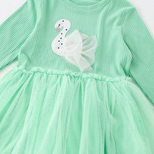 Load image into Gallery viewer, 8920DS-malwee women's autumn wear European and American small and medium-sized children's swan casual long-sleeved dress