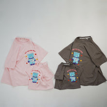 將圖片載入圖庫檢視器 24066PCW-夏日韓版純棉寬鬆短袖親子上衣