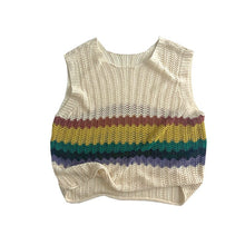 Load image into Gallery viewer, 23B18SE-Summer trendy rainbow knitted hollow sleeveless vest