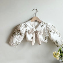 Load image into Gallery viewer, Y7322SE-Floral tie-front quilted warm coat (pre-sale and delivery in early December)