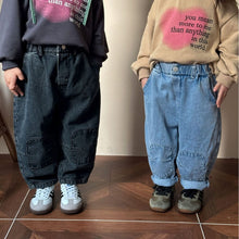 Load image into Gallery viewer, C85101PA-Casual children's loose patch denim trousers