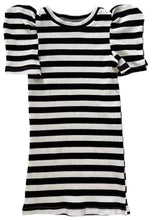 將圖片載入圖庫檢視器 061301DS-夏款女童泡泡袖條紋短袖連衣裙