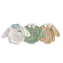 Load image into Gallery viewer, Y9392LS-Spring and Autumn Cotton Cartoon Print POLO Collar Long Sleeve Bodysuit