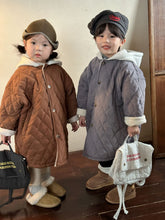 Load image into Gallery viewer, D83390SE-Winter plus velvet thickened medium-length diamond pattern hooded coat