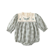 Load image into Gallery viewer, D23200LS-Autumn embroidered small floral lace collar long-sleeved bodysuit & suit