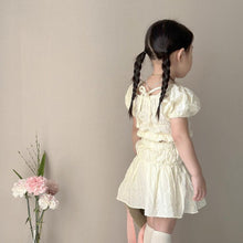 Load image into Gallery viewer, Y8410TG-Summer style puff sleeve short-sleeved top + short skirt two-piece set