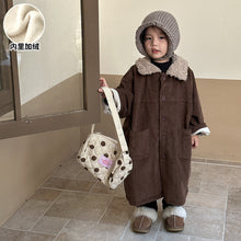 Load image into Gallery viewer, D83127SE-Autumn and winter children's corduroy mid-length plus velvet coat