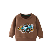 Load image into Gallery viewer, 7673SE-malwee autumn style European and American children's engineering vehicle loose tops