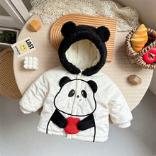 Load image into Gallery viewer, 2305372SE-Winter Plus Velvet Long Sleeve Short Version Red Panda Long Sleeve Hooded Jacket