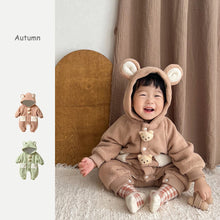 Load image into Gallery viewer, 2304201LS- Bear plush baby warm bodysuit