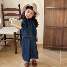 Load image into Gallery viewer, X85227TG-Casual children's summer denim sister and brother suit