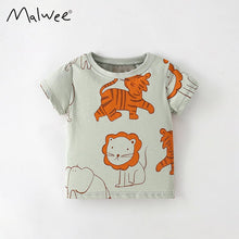 Load image into Gallery viewer, 9298SE-Summer round neck casual printed short-sleeved lion top