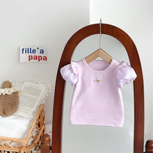 Load image into Gallery viewer, 2402472SE-Summer Korean round neck solid color short sleeve T