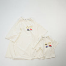 Load image into Gallery viewer, 24094PCW-Summer Japanese Korean style playful brother and sister print short-sleeved parent-child tops