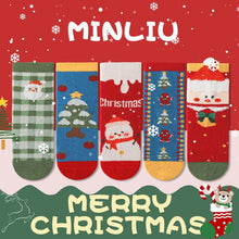 將圖片載入圖庫檢視器 ML23873AC-聖誕新年系列中筒襪【五入組】