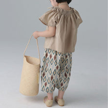 Load image into Gallery viewer, BB2419PCW-Summer Japanese Girls Solid Color Baby Shirt Woven Parent-child Top