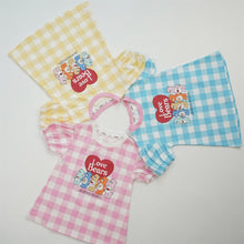 將圖片載入圖庫檢視器 24067DS-夏季純棉熊熊短袖格子連衣裙【許願款】