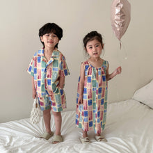 Load image into Gallery viewer, X86008TG-Summer short-sleeved holiday style suit & vest dress