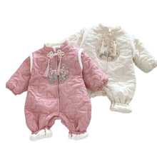 Load image into Gallery viewer, AL736LS-Winter baby retro quilted embroidery thickened New Year's greetings crawling clothes