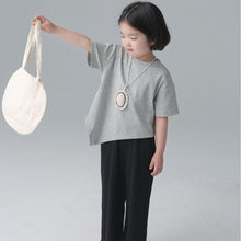 Load image into Gallery viewer, BB2410PCW-Summer Japanese style irregular angled short-sleeved parent-child T-shirts for boys and girls