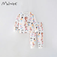 Load image into Gallery viewer, 8737JG-Autumn European and American children's casual long-sleeved pants printed two-piece suit