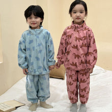 Load image into Gallery viewer, D83570TG-Sports style children's fleece sweatshirt suit