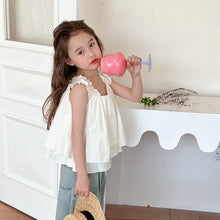 將圖片載入圖庫檢視器 24T116SE-韓國版花邊吊帶娃娃衫&牛仔褲【許願款】