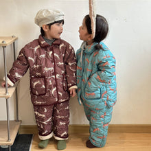 Load image into Gallery viewer, D83563PCW-Winter plus velvet three-layer padded parent-child home clothes set