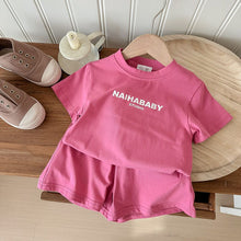 將圖片載入圖庫檢視器 6139TG-夏款男女童印花寬鬆休閒套裝【許願款】