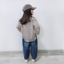 Load image into Gallery viewer, 23019PCW-Japanese loose cotton striped long-sleeved top parent-child outfit