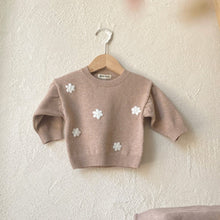 Load image into Gallery viewer, MY8302TG-Autumn and winter small flower long-sleeved round neck pullover sweater + shorts set